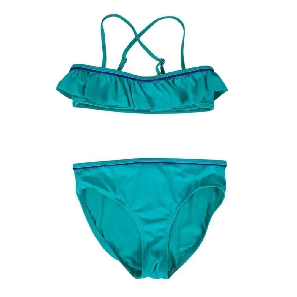 Lands End Girls Teal Bikini size 14